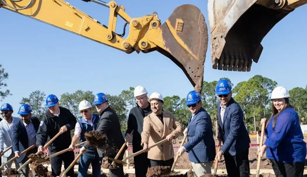 Groundbreaking ceremony for a new hotel development